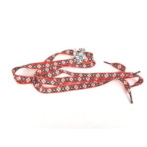 45" Red & White Argyle Skulls Punk Shoelaces Fat Laces Retro 80s Sneakers Shoe